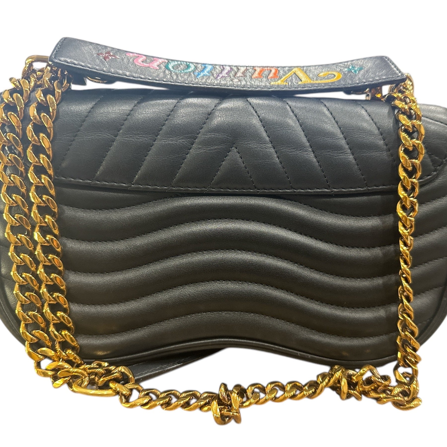 LOUIS VUITTON 
Calfskin New Wave Chain MM Black - Clairely Amazing