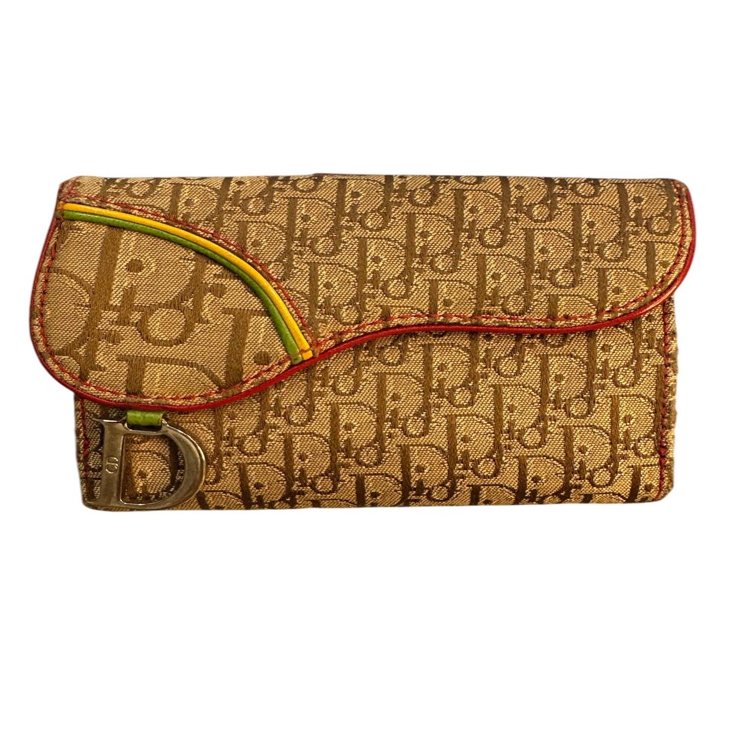 CHRISTIAN DIOR 
Monogram Rasta Saddle Wallet Beige - Clairely Amazing