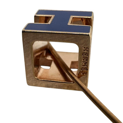 Hermes Blue Rose Gold Necklace