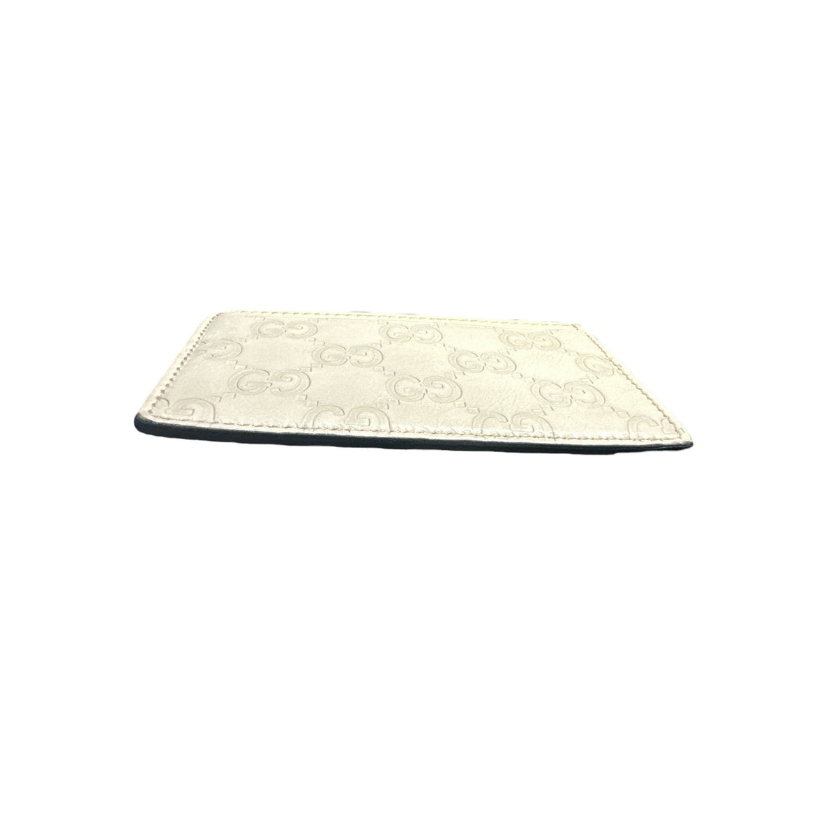 Authentic Gucci Guccissima Ivory Leather Card Holder