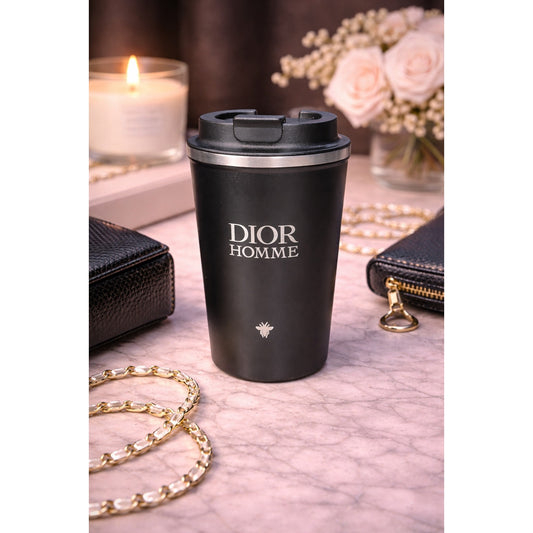 Dior Parfums GWP Stainless Steel Travel Coffee Cup – Black Tumbler