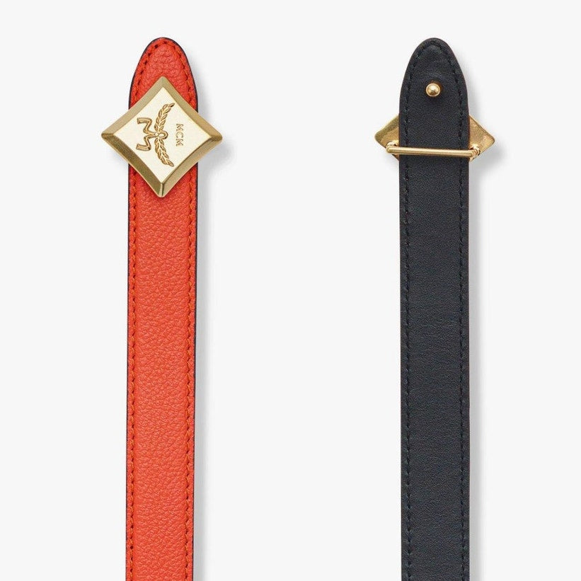 MCM Orange Reversible Diamond Belt
