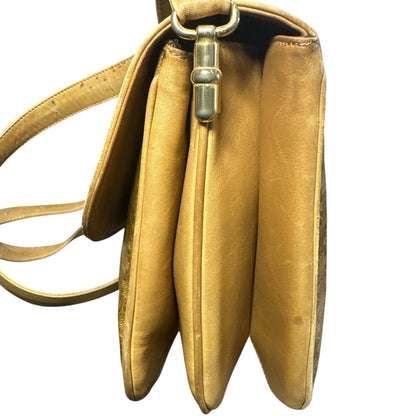 Celine Brown Macadam PVC Gold Shoulder Bag
