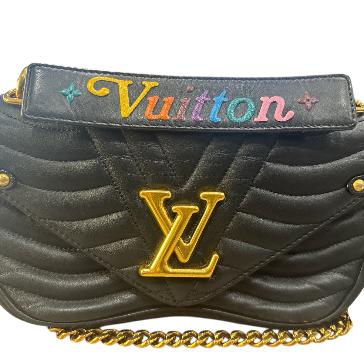 LOUIS VUITTON 
Calfskin New Wave Chain MM Black - Clairely Amazing