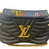 LOUIS VUITTON 
Calfskin New Wave Chain MM Black - Clairely Amazing