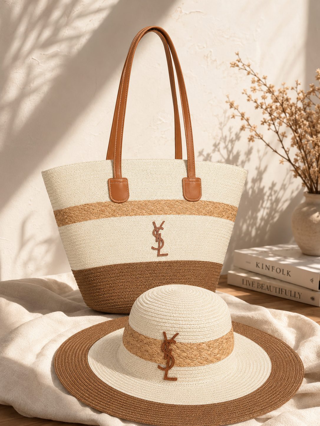 Summer Woven Tote & Sun Hat Set | Resort Collection