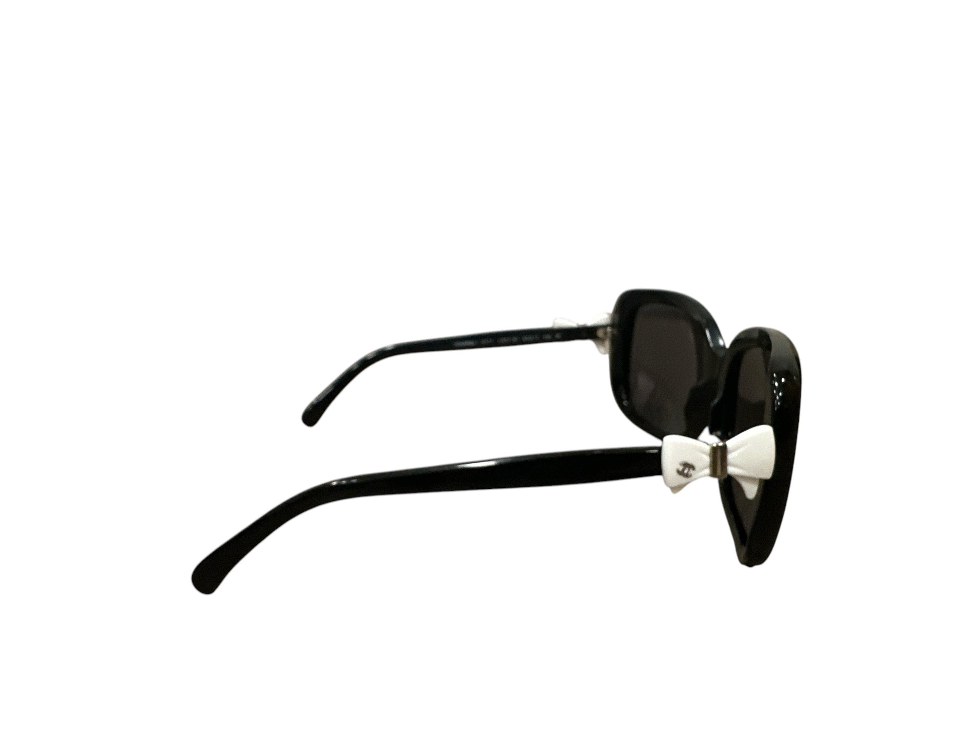 Chanel CC White Bows on Side Sunglasses - Clairely Amazing