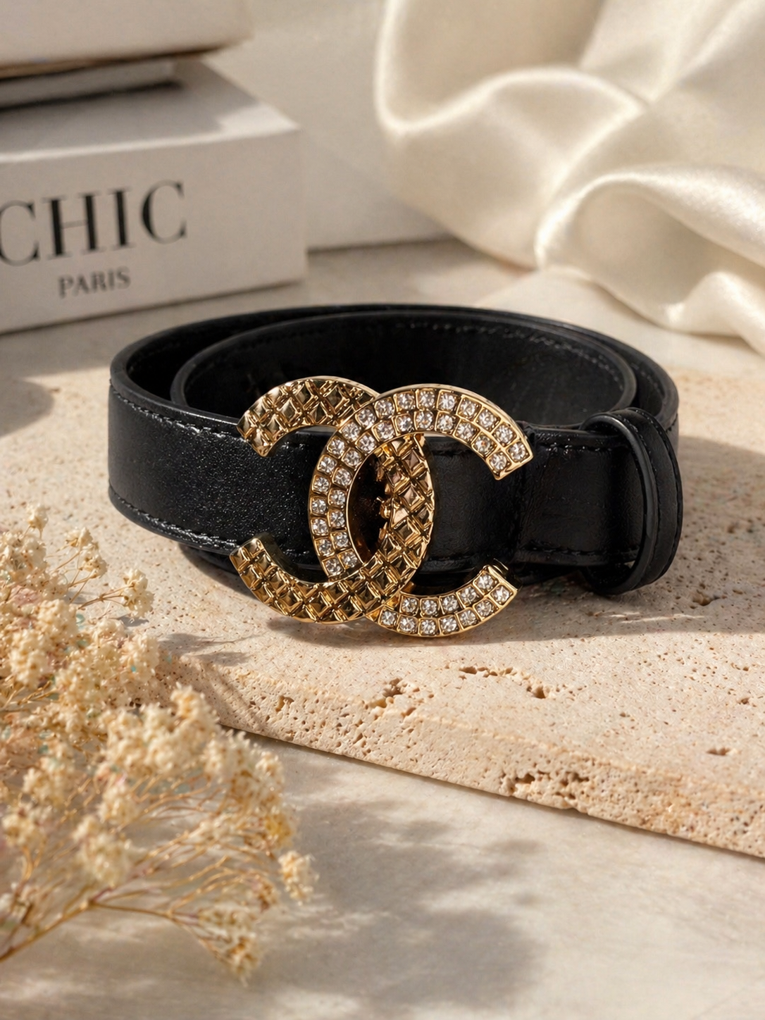 Glam Crystal Double Circle Fashion Belt