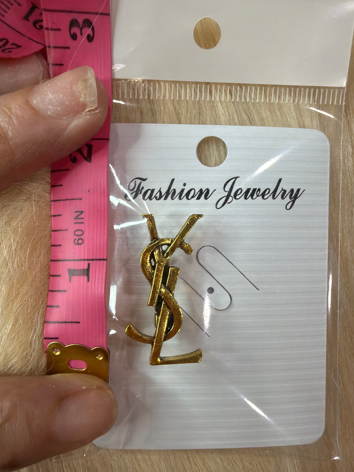 Crystal Monogram Style Brooch Pin – Gold or Silver Tone