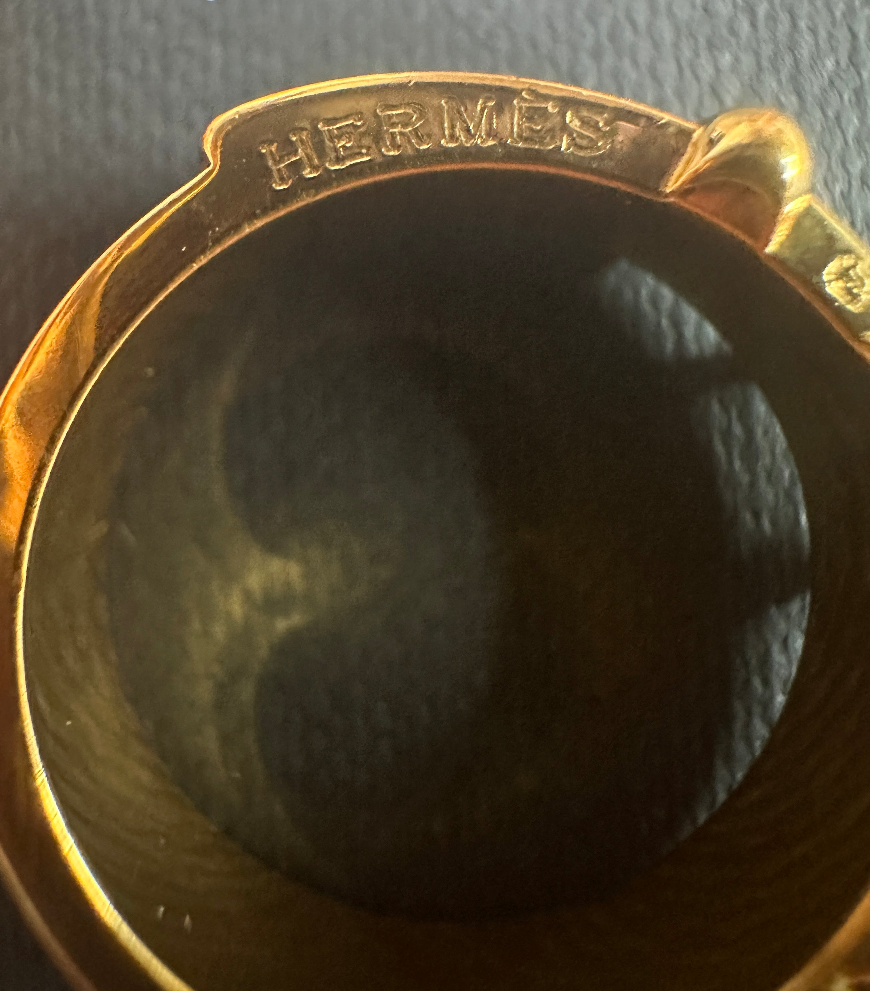 Hermes  Belt Buckle Scarf Ring Gold Plated - Clairely Amazing
