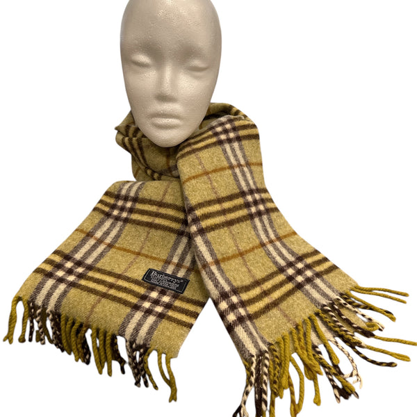 Burberry 100% Cashmere Scarf Olive Green - Clairely Amazing