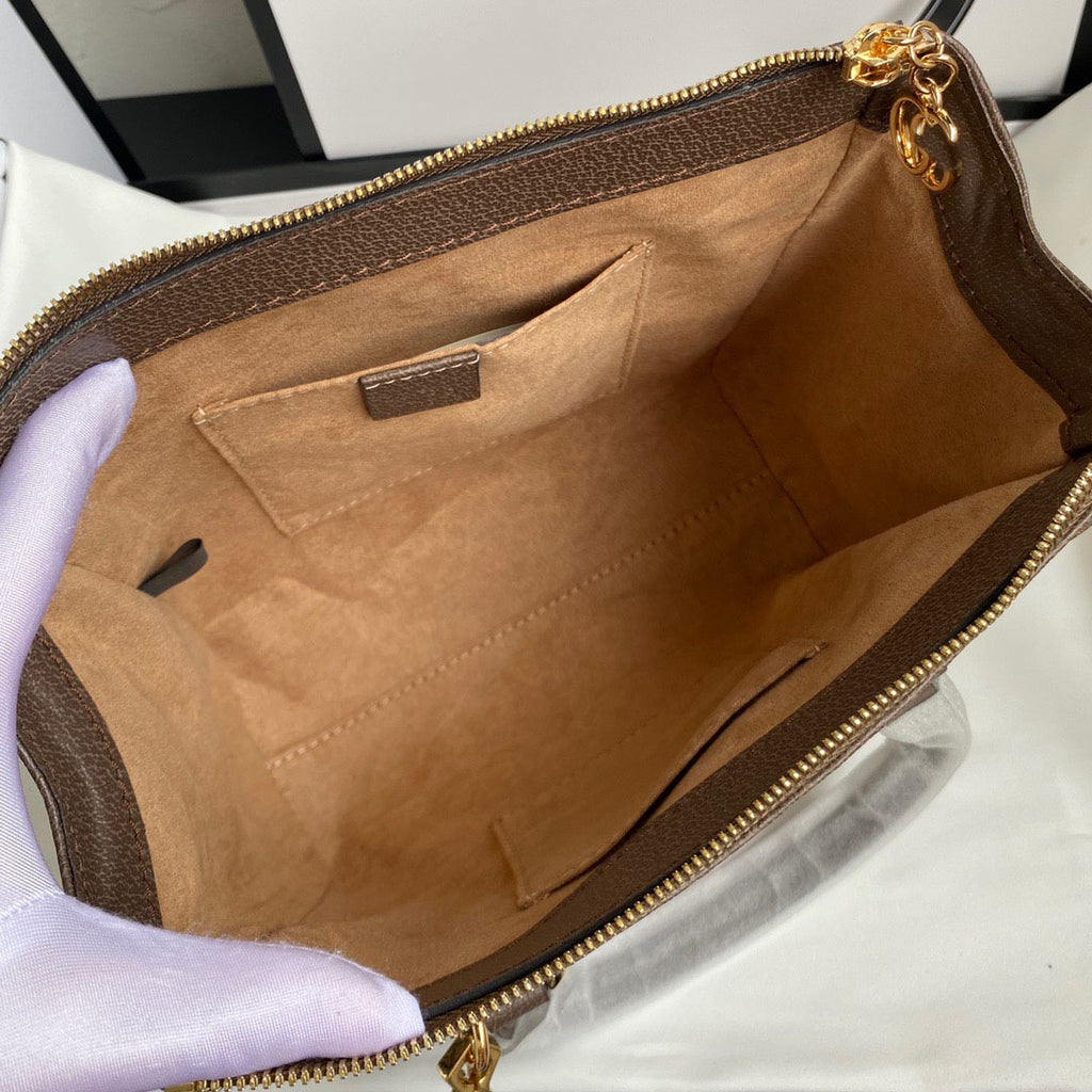 Fashion-Inspired Top Handle Crossbody Satchel – Brown Monogram Style