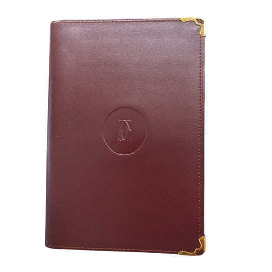 Cartier Long Wallet Mastline Red Gold leather Woman unisex Authentic Used - Clairely Amazing