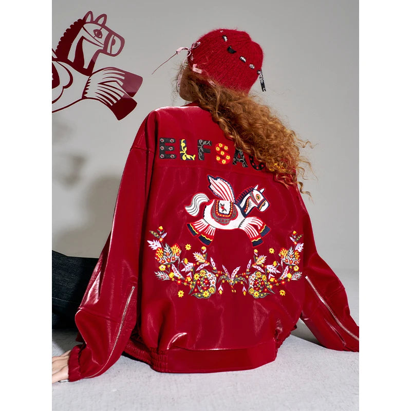 Burgundy Leather Jacket