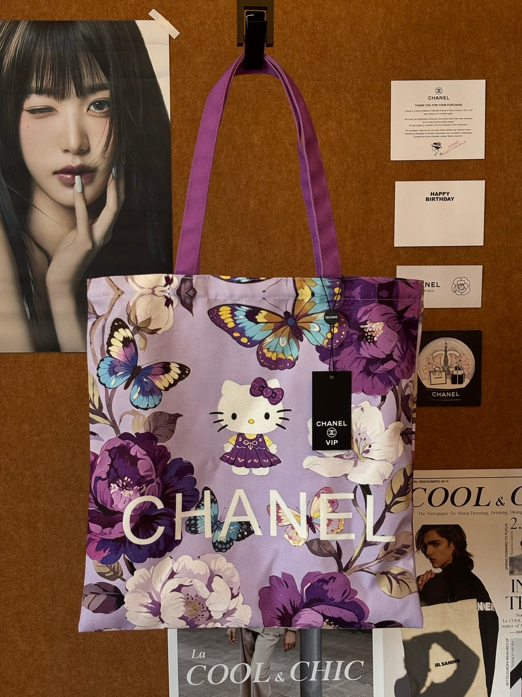 Lavender Butterfly & Hello Kitty Canvas Tote – GWP