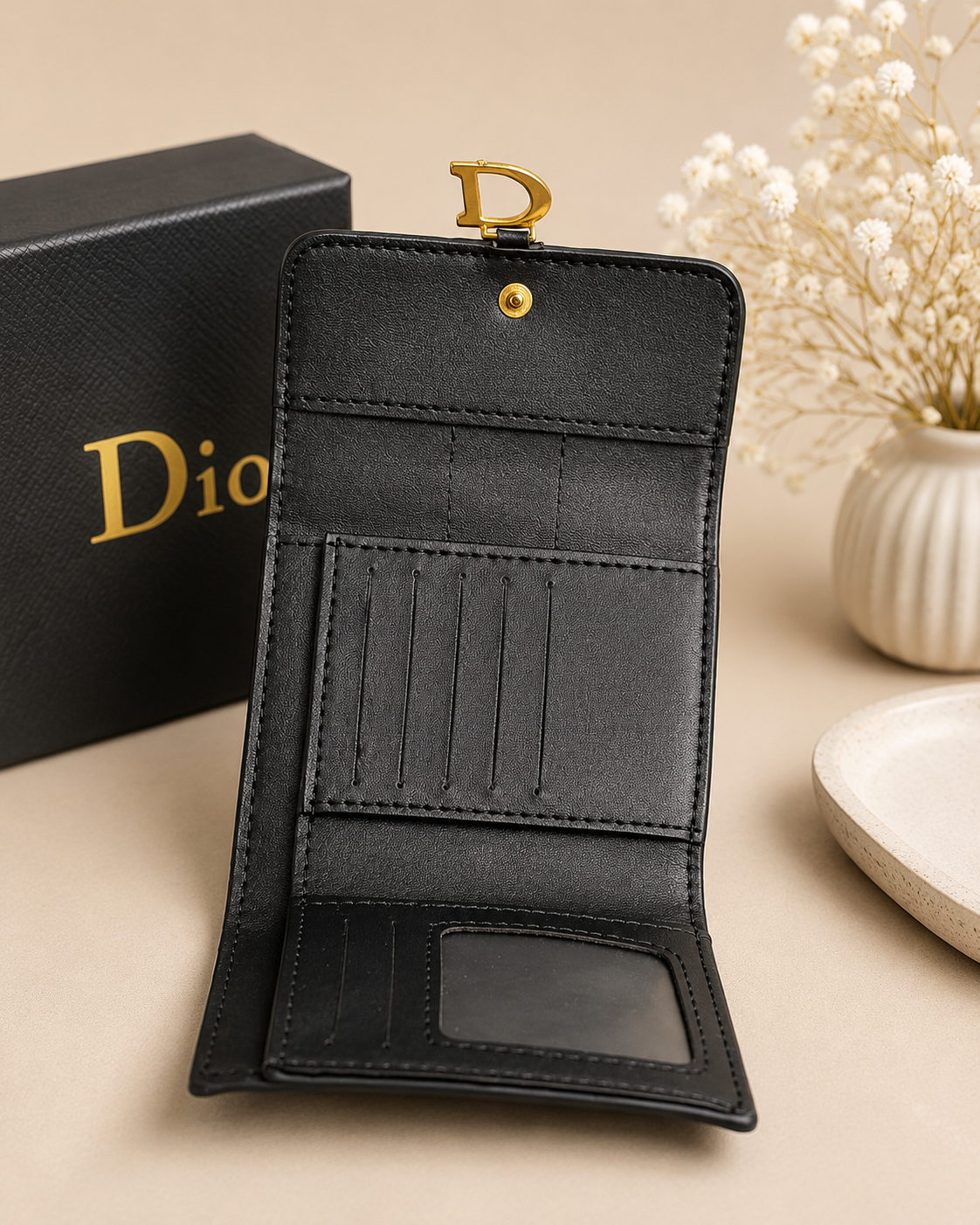Fashion Compact Jacquard Wallet with Box
