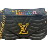 LOUIS VUITTON 
Calfskin New Wave Chain MM Black - Clairely Amazing