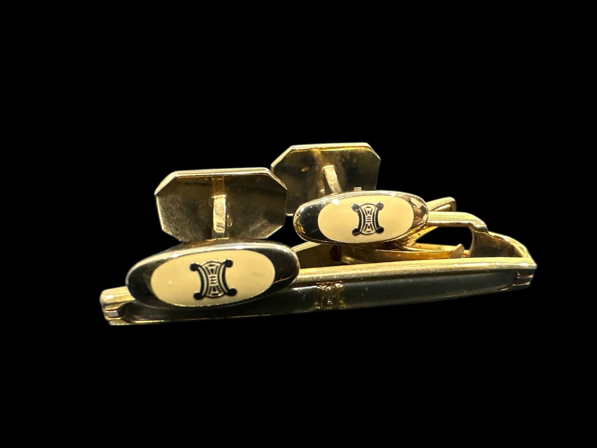 CELINE Tie Clip & Cuff Link Set - Clairely Amazing