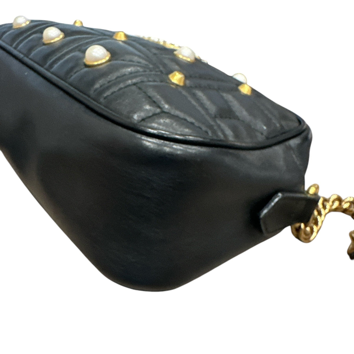 Gucci  Calfskin Matelasse Studded Small Pearly - Clairely Amazing