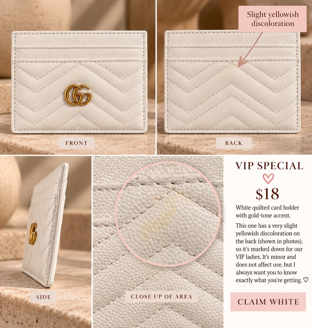 👑Select Quilted Card Holder – Chevron Design with Gold-Tone Accent