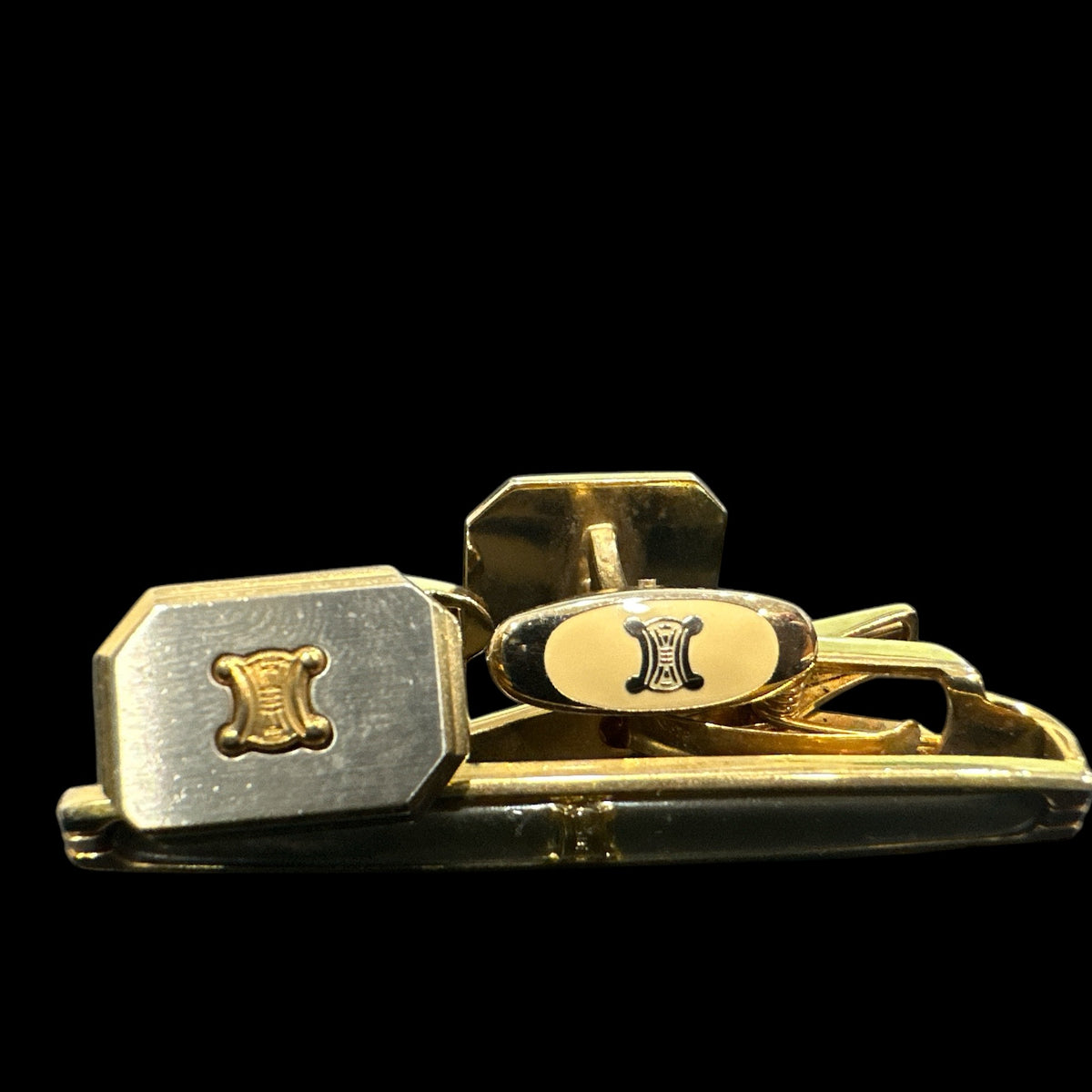 CELINE Tie Clip & Cuff Link Set - Clairely Amazing