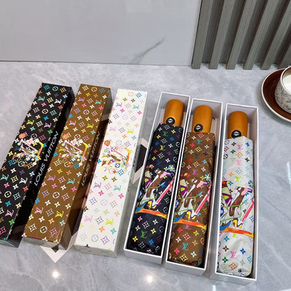 Fashion Compact Umbrella – Luxury-Inspired Design (3 Colors Available)