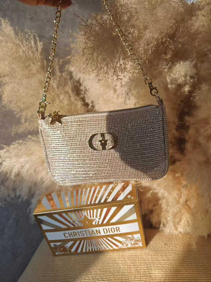 PREORDER DEPOSIT ONLY - Dior GWP Christmas Collection Shoulder Bag with Chain – Limited Edition Evening Bag (Gift Box Included)