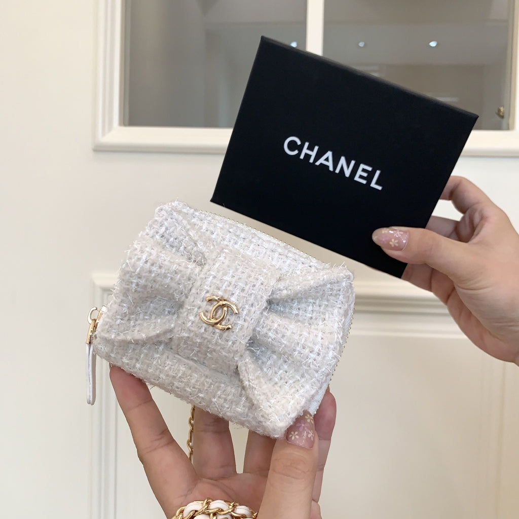 Chanel GWP Tweed Bow Wallet on Chain