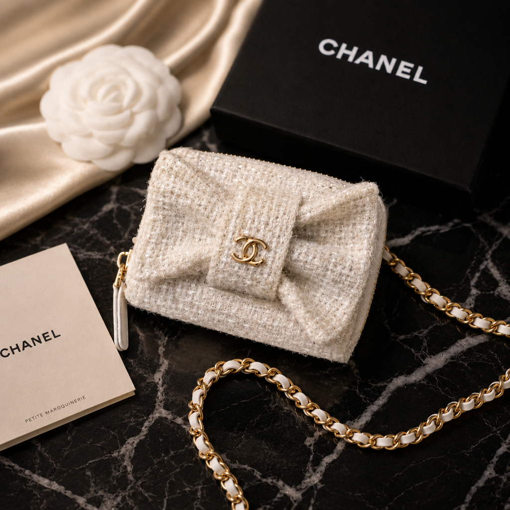 Chanel GWP Tweed Bow Wallet on Chain