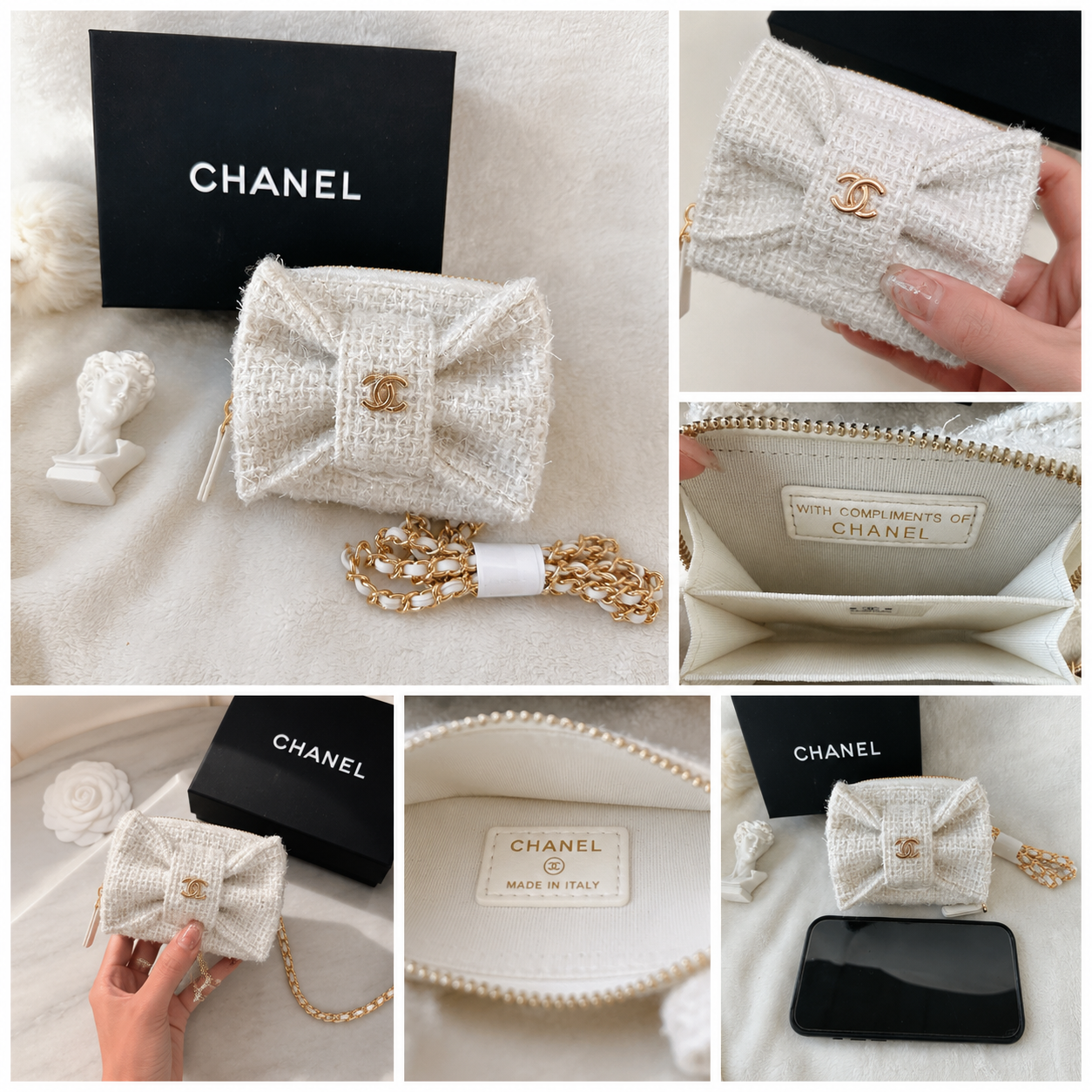 Chanel GWP Tweed Bow Wallet on Chain