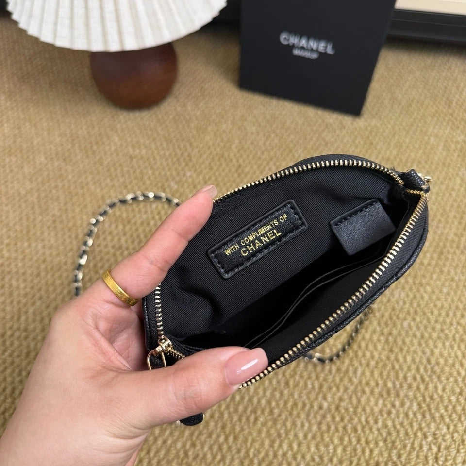 PREORDER DEPOSIT ONLY -CHANEL GWP Caviar Style Shell Crossbody Bag