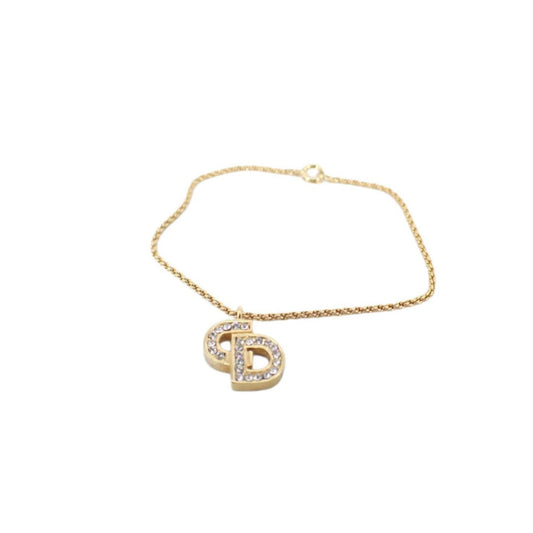 Christian Dior Vintage Crystal CD Logo Charm Bracelet - Clairely Amazing