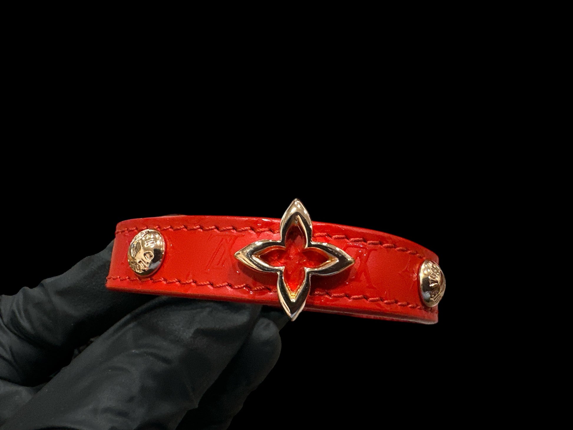Louis Vuitton Leather Monogram Flower Bracelet - Clairely Amazing