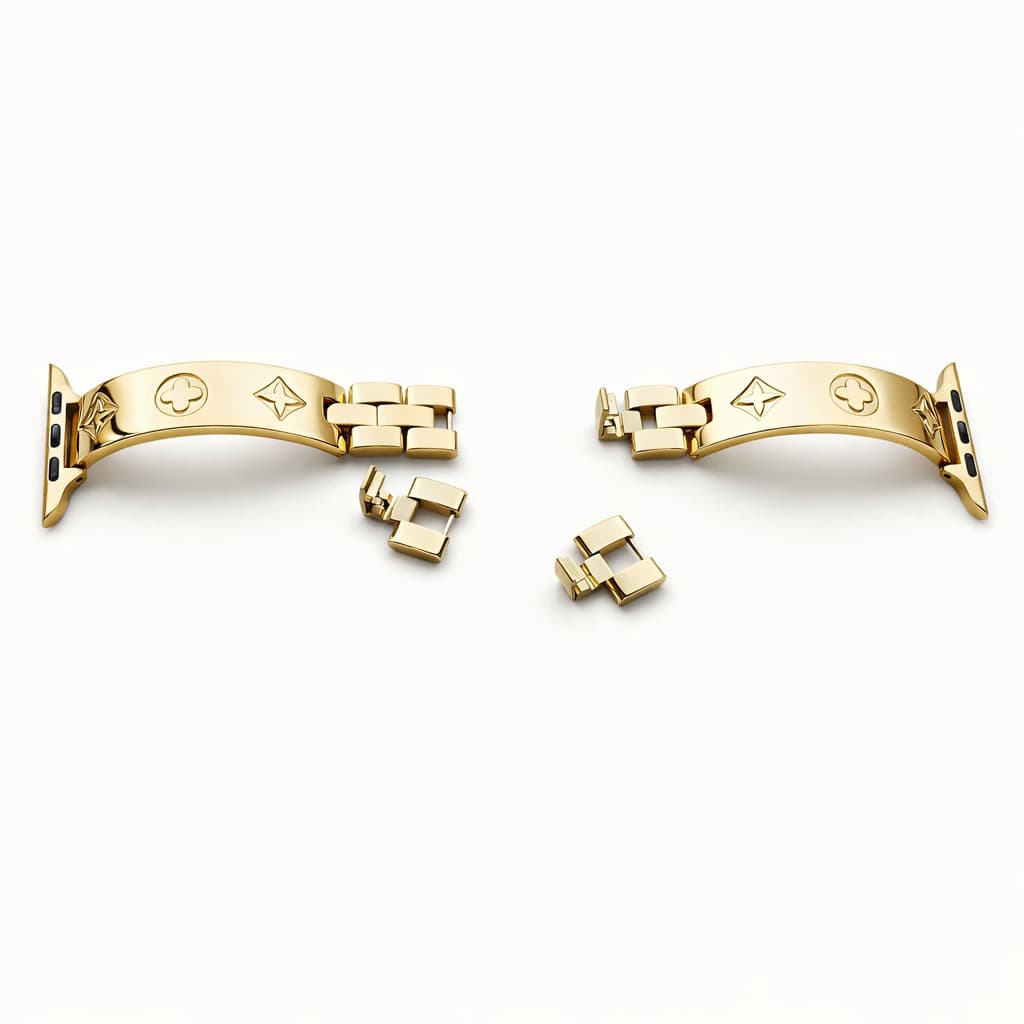 Gold Clover Luxe Fashion Smart Watch Band – Polished Cuff Edition