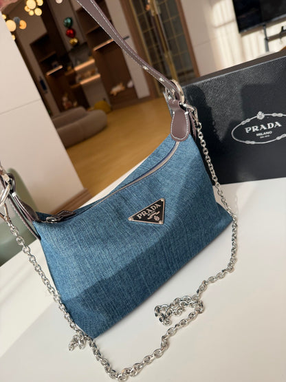 Prada Denim Shoulder 2-Way Bag (GWP)