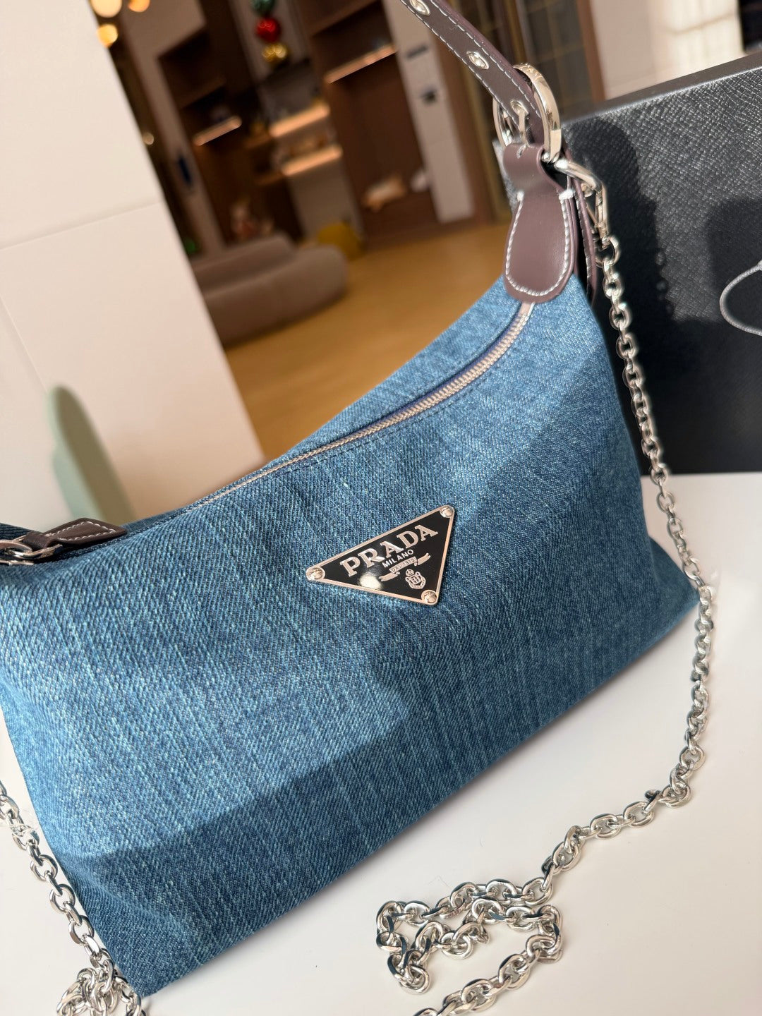 Prada Denim Shoulder 2-Way Bag (GWP)