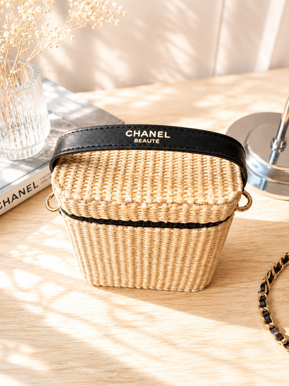 Chanel Beauté Straw Pouch – GWP Summer Cosmetic Case