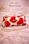 Miu Miu Heart Clutch Crossbody – GWP Edition (With Gold Chain + Box)