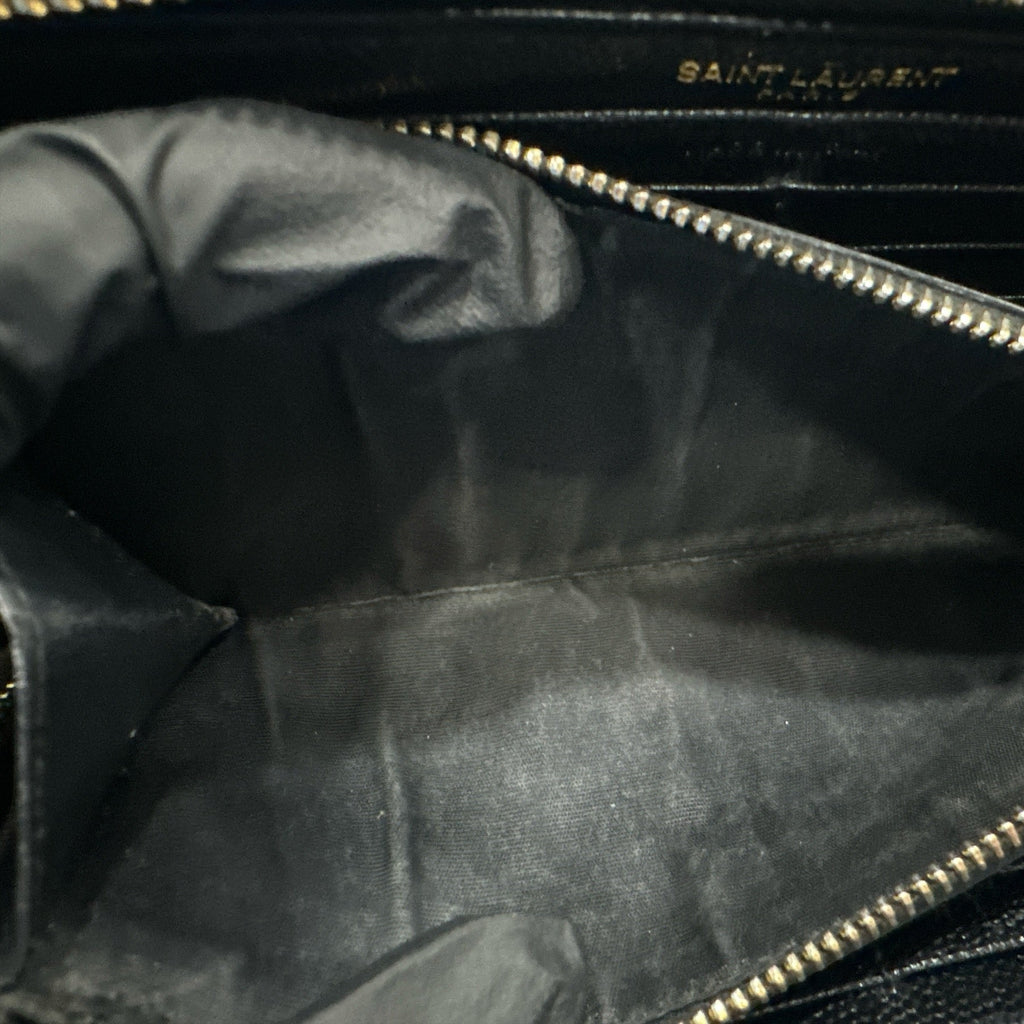 YSL Cassandra Zippy Wallet Black - Clairely Amazing