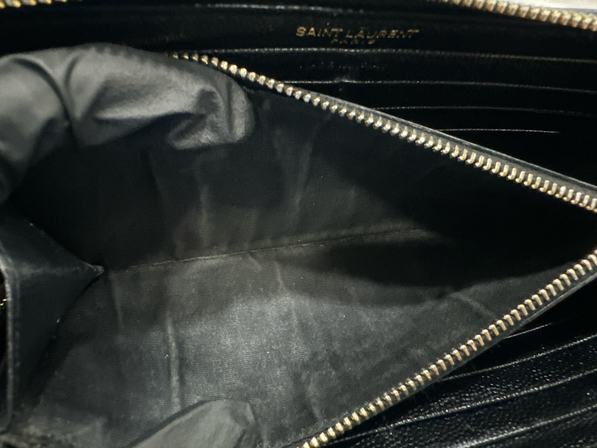 YSL Cassandra Zippy Wallet Black - Clairely Amazing