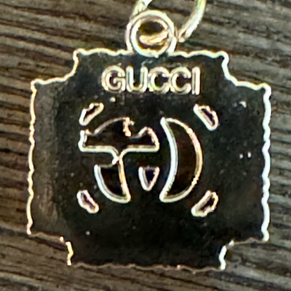 Gucci "GG" charm/zipper pull, gold tone, faux pearls, stamped Gucci - Clairely Amazing