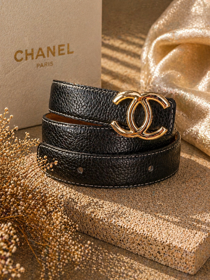 Luxury-Inspired Fashion Belt Collection – Gold Hardware Adjustable Waist Belt