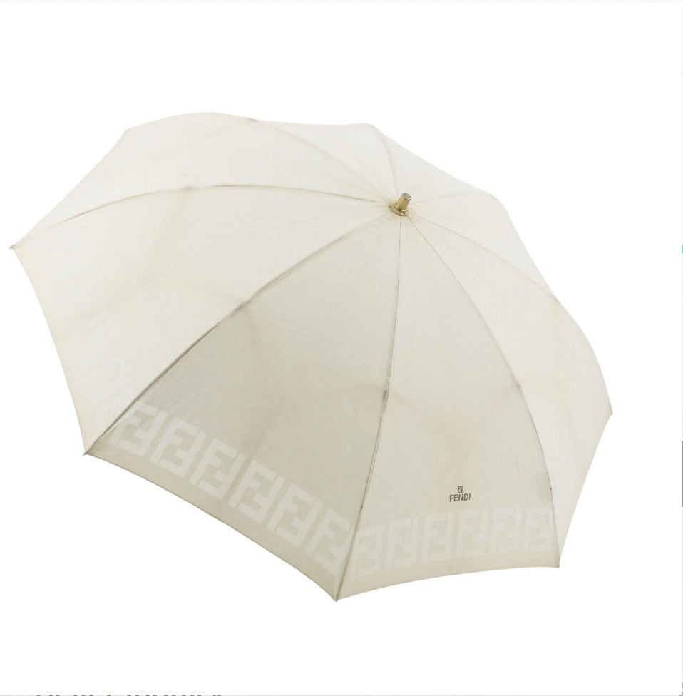 Fendi Zucca Ivory Nylon Umbrella - Clairely Amazing