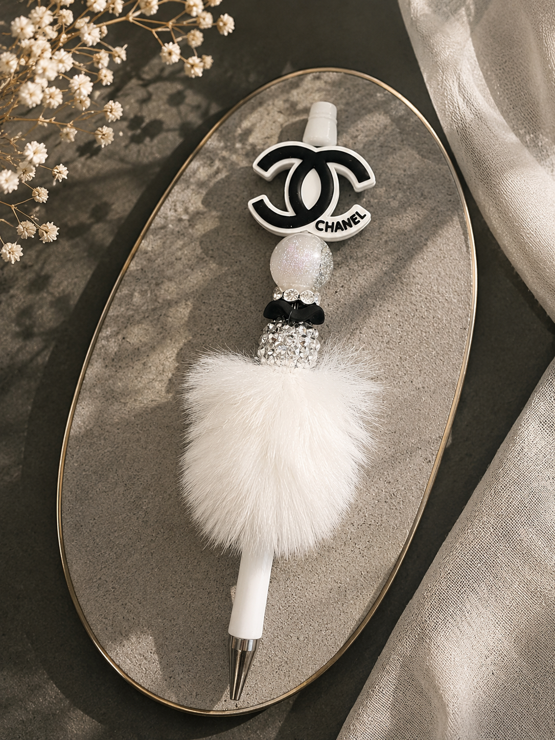 Fashion Designer-Inspired Feather Beaded Pen