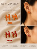 H enamel stud earrings 🤍   Available in ORANGE 🍊 and RED ❤️