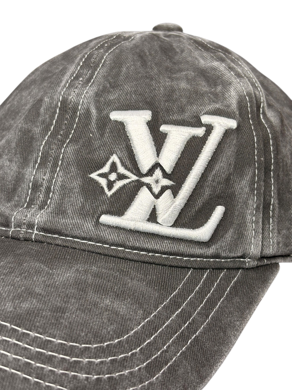 Distressed Black Denim Cap – Custom Embroidered Vintage Washed Adjustable Hat
