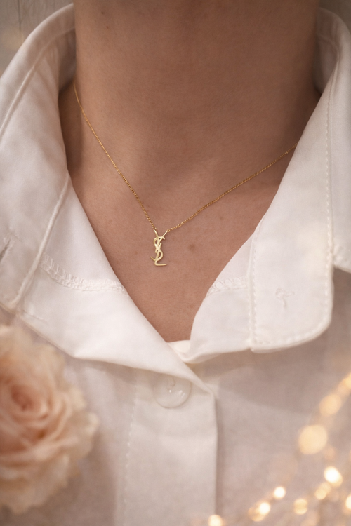 Dainty gold, initial necklace, minimal everyday jewelry