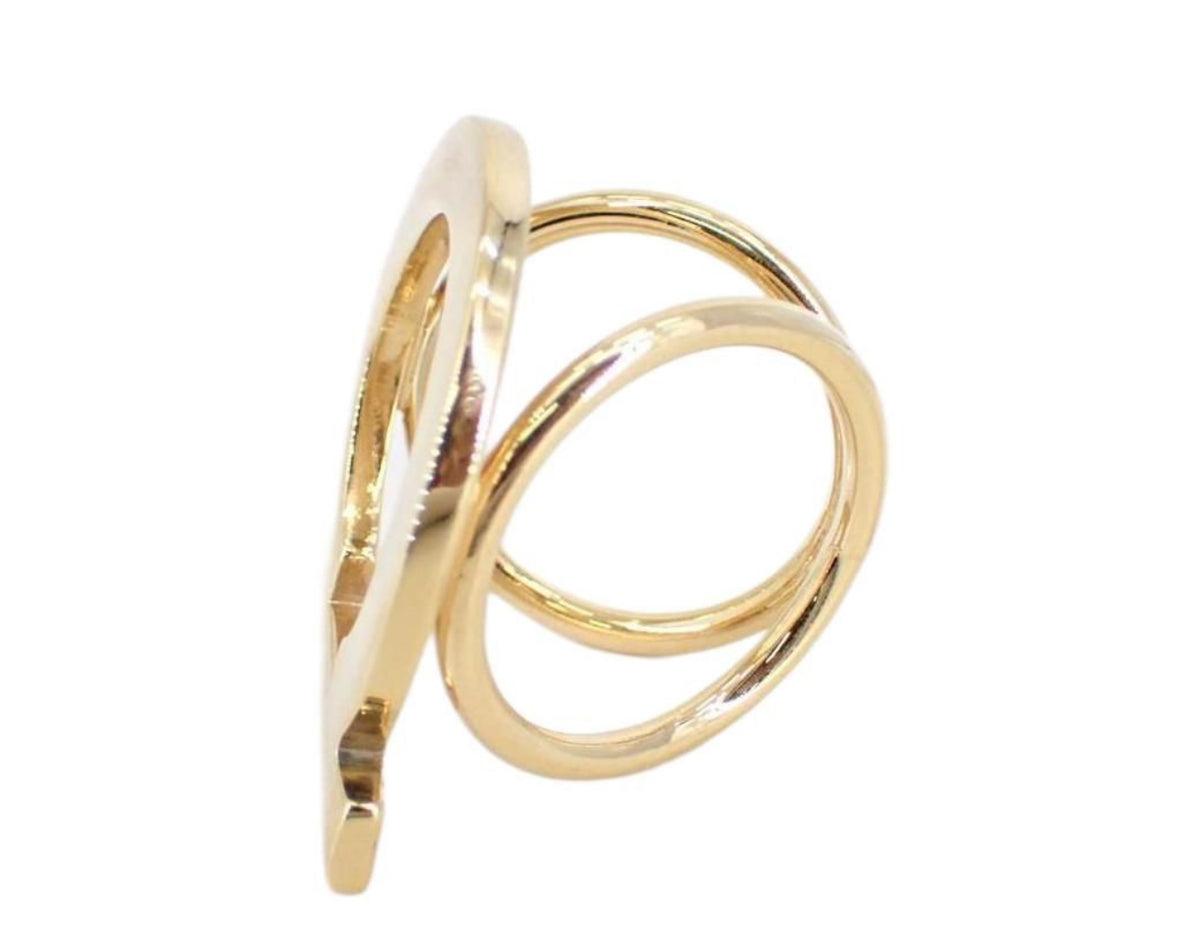Salvatore Ferragamo Gancini Goldtone Scarf Ring - Clairely Amazing
