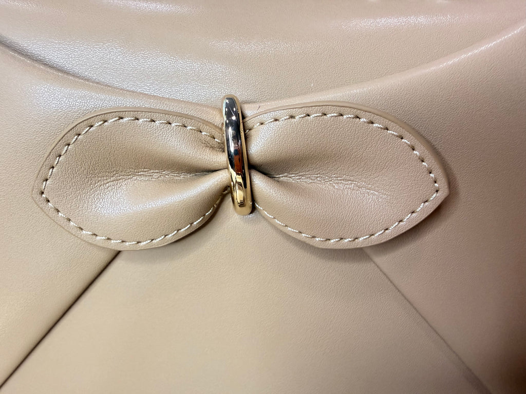 Premium Leather Bow Top Handle Bag | Elegant Designer-Inspired Satchel