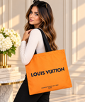 Louis Vuitton GWP Orange Canvas Shoulder Tote Bag | Black Handles